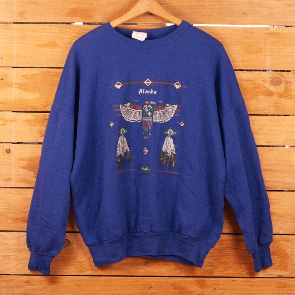 Vintage Alaska Thunderbird Crewneck Purple Sweatshirt- Medium, Made in Canada